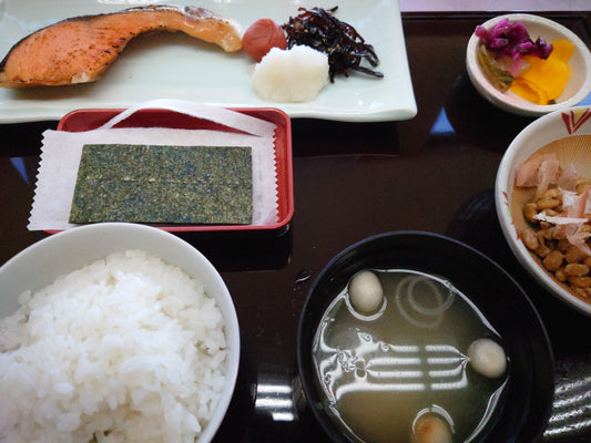 Typical Japanese golf club house breakfast